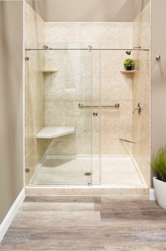 High-Tech Polymer Walk-in Shower