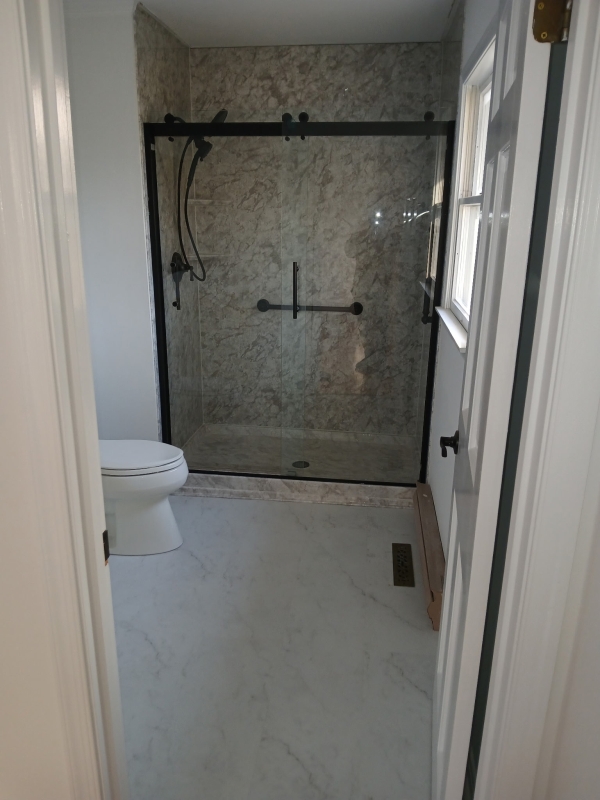 Cultured Stone Corner Shower
