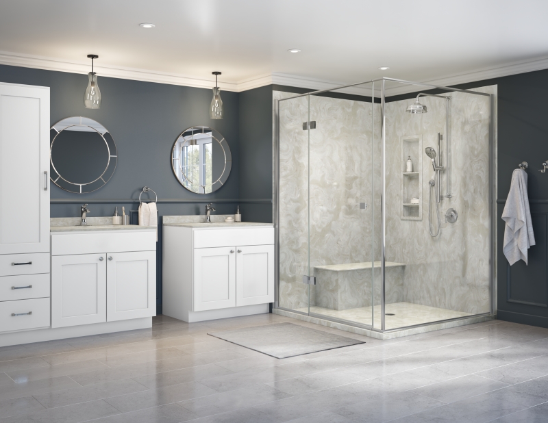 Cultured Stone Corner Shower